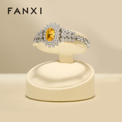 FANXI Luxury Beige Microfiber Jewelry Combination Set