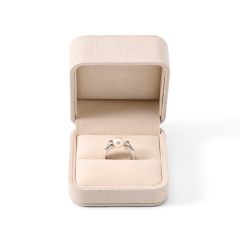 FANXI Custom Beige Suede Ring Box