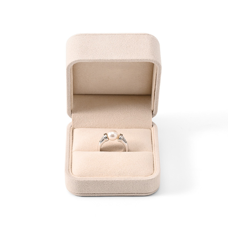 FANXI Custom Beige Suede Ring Box