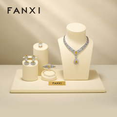 FANXI Luxury Beige Microfiber Jewelry Combination Set