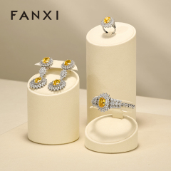 FANXI Luxury Beige Microfiber Jewelry Combination Set