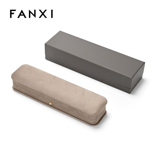 FANXI Custom Coffee-colored Suede Long Chain Box
