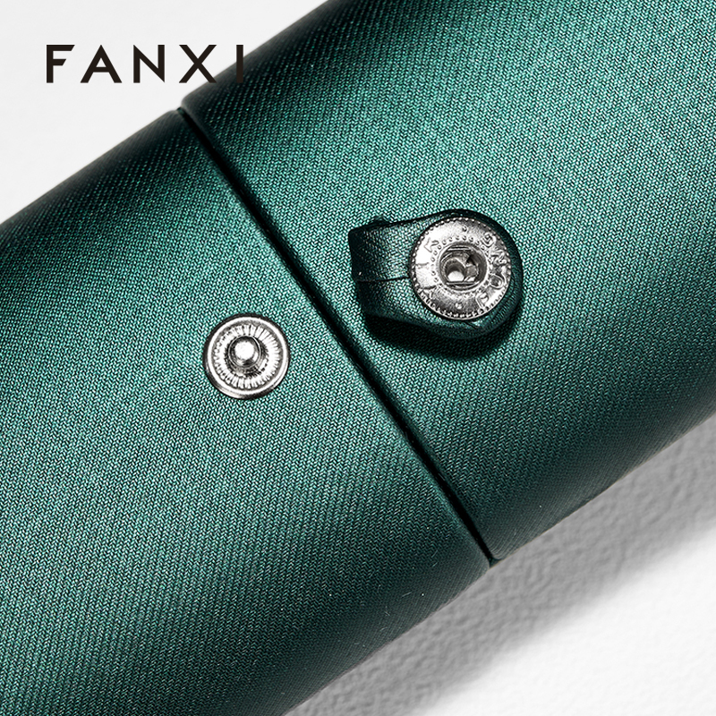 FANXI wholesale green leather jewelry packaging boxes