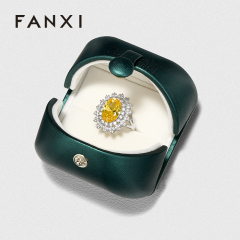FANXI wholesale green leather jewelry packaging boxes