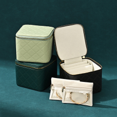 FANXI Luxury Polychorme Leather Velvet Jewelry Box