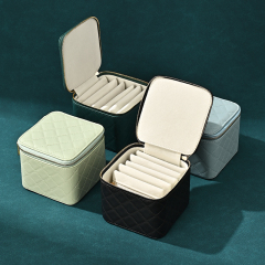 FANXI Luxury Polychorme Leather Velvet Jewelry Box