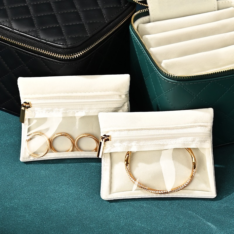 FANXI Luxury Polychorme Leather Velvet Jewelry Box