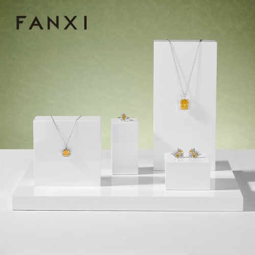 FANXI factory custom logo wood jewellery display stand set