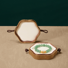 FANXI Fashion Camel Color Brocade Velvet Bracelet Box