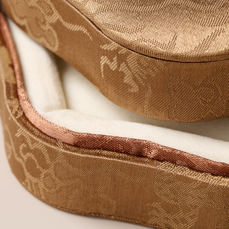 FANXI Fashion Camel Color Brocade Velvet Bracelet Box