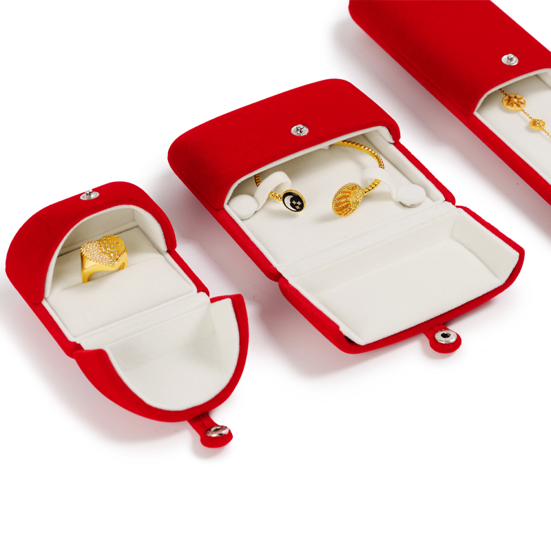 FANXI Wholesale Red Velvet Double-open Jewelry Box