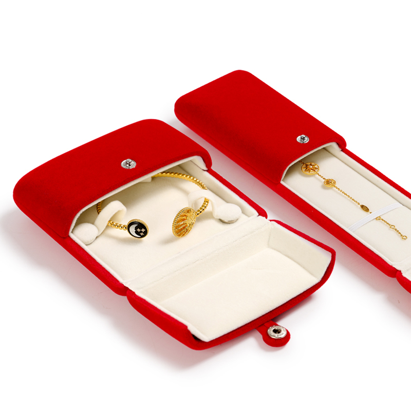 FANXI Wholesale Red Velvet Double-open Jewelry Box