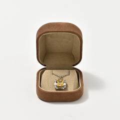 FANXI Custom Brown Suede Microfiber Jewelry Box