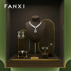 FANXI New design Brwon Metal Frame Jewelry Display Set