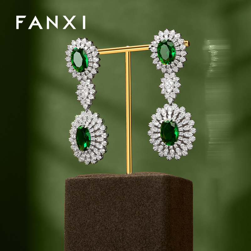 FANXI New design Brwon Metal Frame Jewelry Display Set