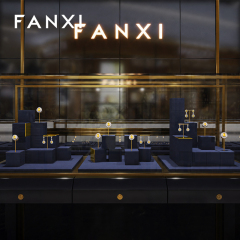 FANXI Luxury Polychrome Velvet Metal Jewelry Dispaly Set