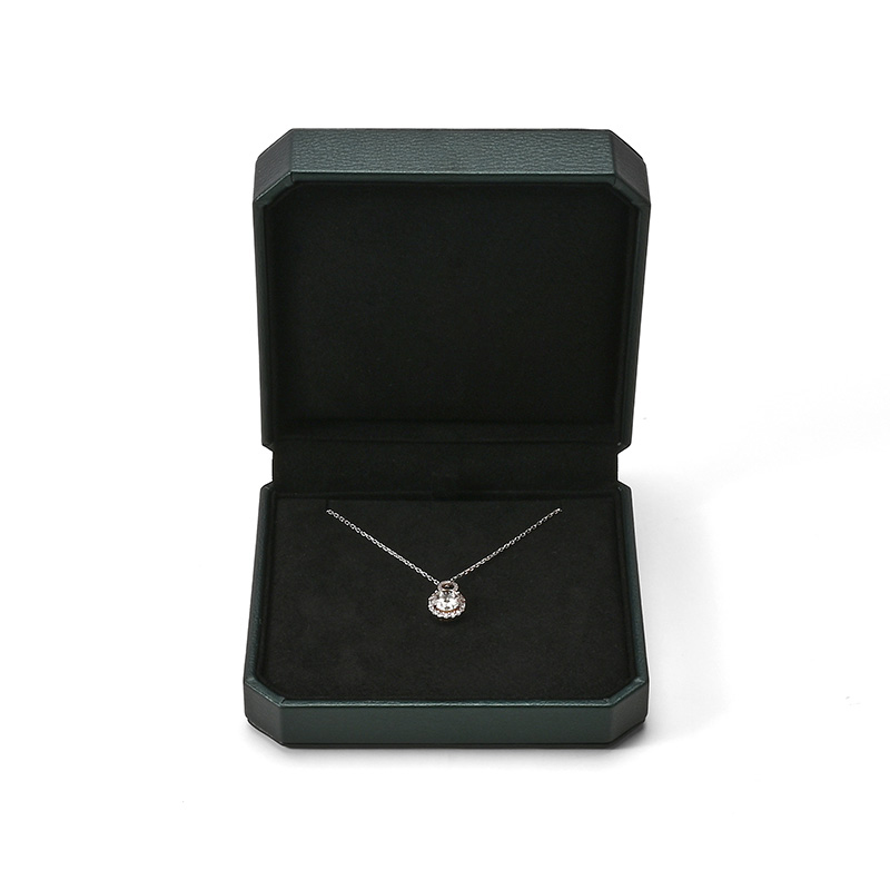 FANXI Custom Green PU Leather Microfiber Necklace Box