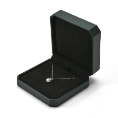 FANXI Custom Green PU Leather Microfiber Necklace Box