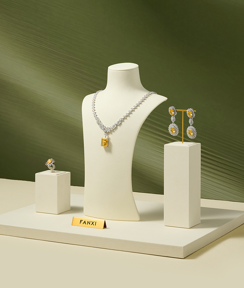 FANXI Fashion Microfiber Polychrome Jewelry Bust