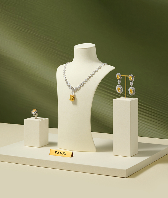 FANXI Fashion Microfiber Polychrome Jewelry Bust