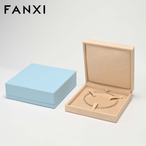 FANXI Custom Pink Suede Big Set Jewelry Box