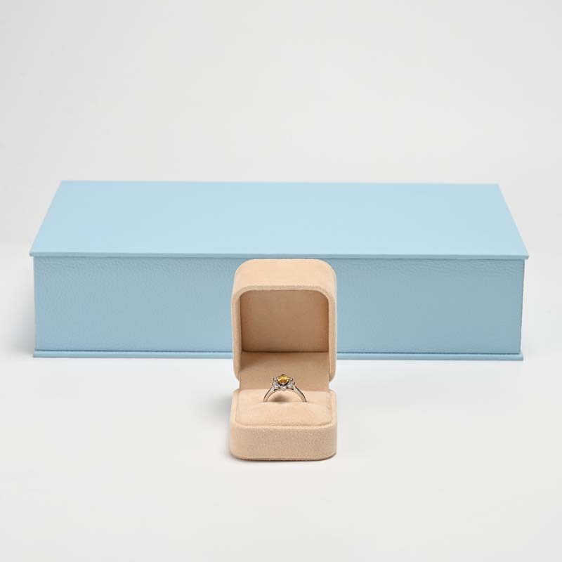 FANXI Custom Blue Paper Suede Magnetic Box