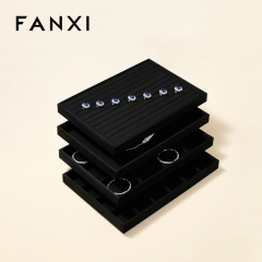FANXI New Arrival Black Velvet Jewelry Tray