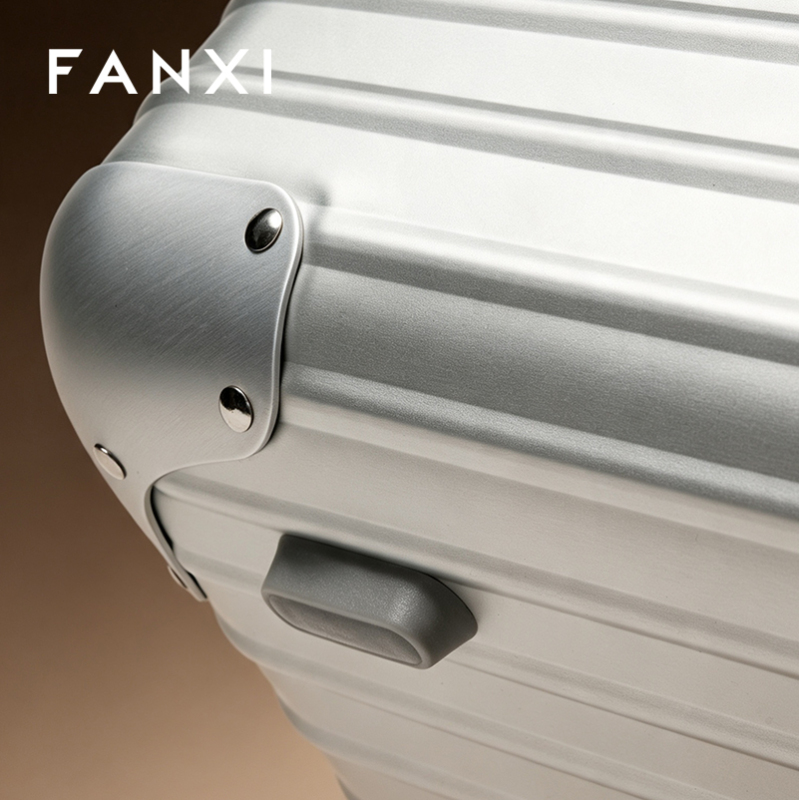 FANXI Portable Silver Alloy Velvet Rolling Jewelry Case
