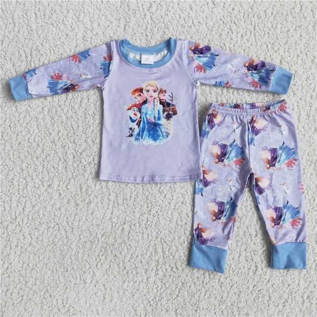 Baby girl cartoon boutique pajamas set