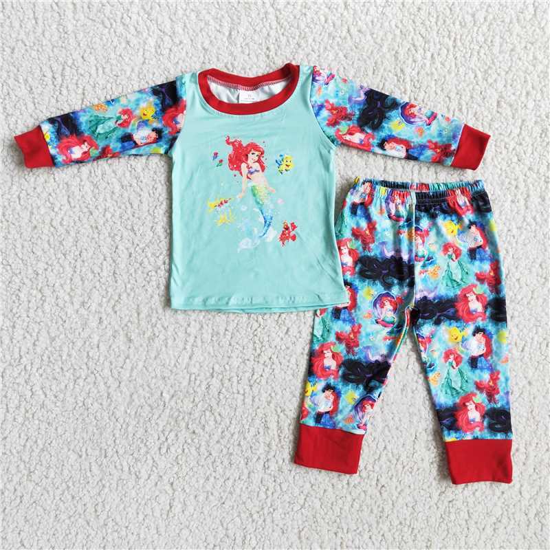 Baby girls mermaid long sleeve pants set