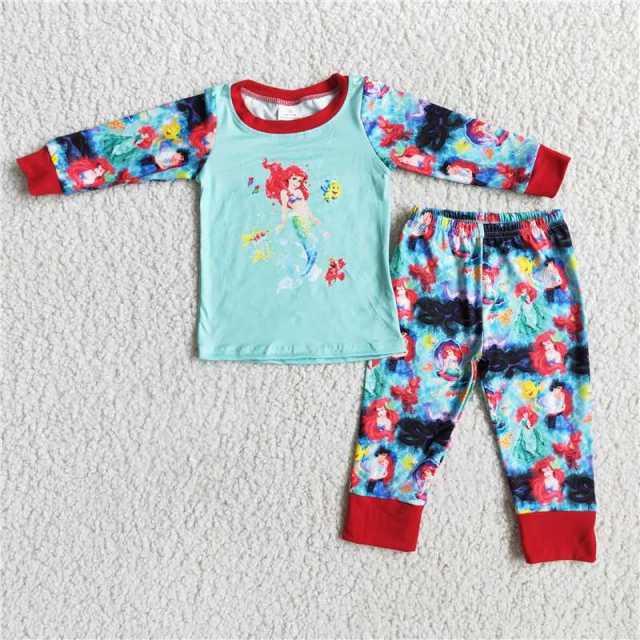 Baby girls mermaid long sleeve pants set