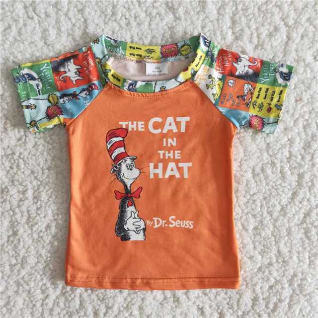 Dr Seuss. Orange Raglan Short Sleeve T-shirt
