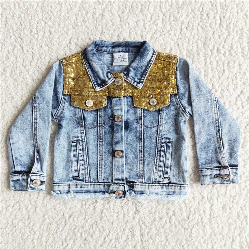 Sequined denim top
