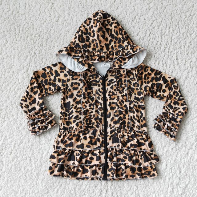 Leopard zipped coat