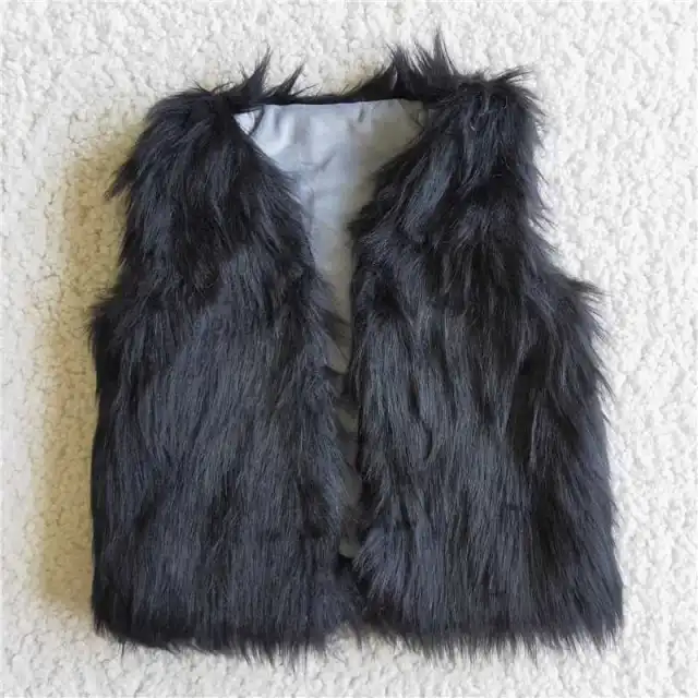 black Plush vest jacket