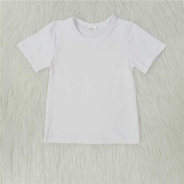 Classic Pure White Short Sleeve Boy T-shirt