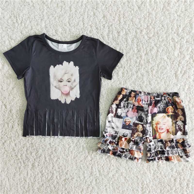 Monroe Blowing Bubble Tassel Short Sleeve Suit