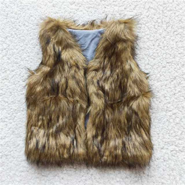 Brown Plush vest jacket