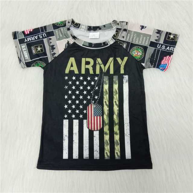 Army Flags USA Design July 4th Boy T-shirt