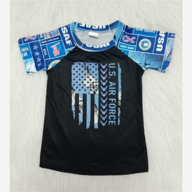 USA  July 4th Pattern Short Sleeve Boy T-shirt