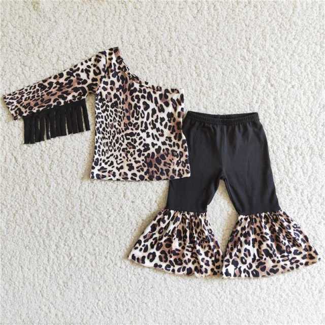 Baby girls leopard tassel suit