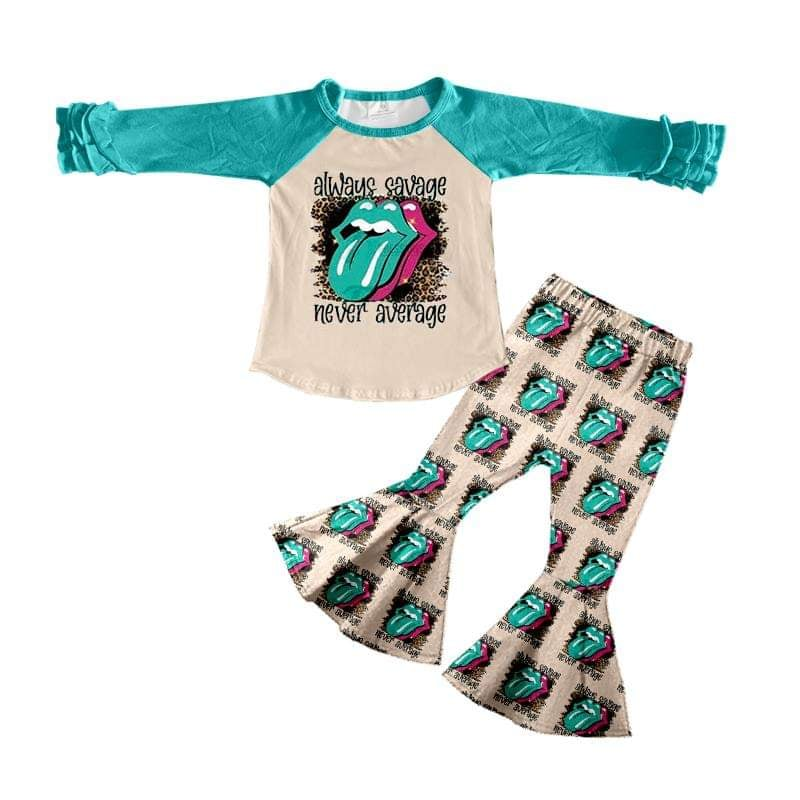 average tongue positioning long sleeve flared pants