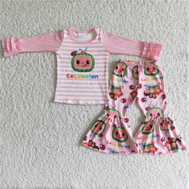 pink girl long sleeve suit autumn boutique  clothing