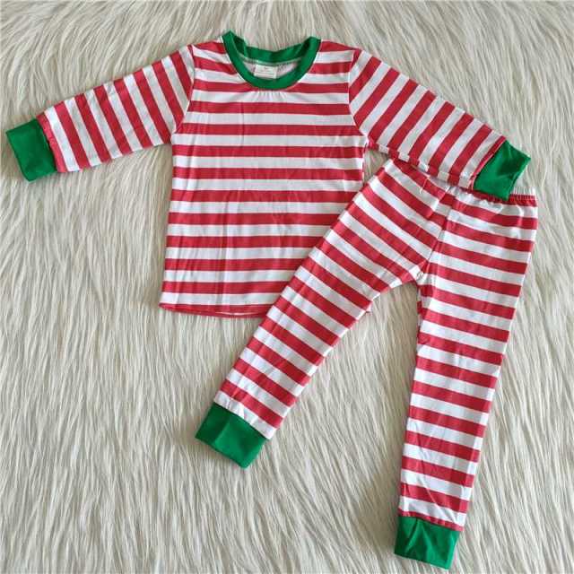 Red striped pajamas set