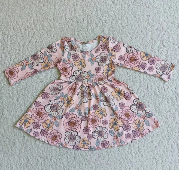 flower print  baby girl dress