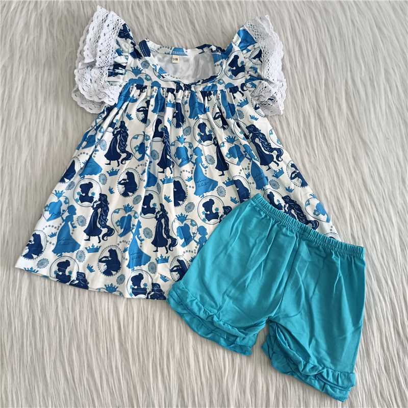 Blue lace suit