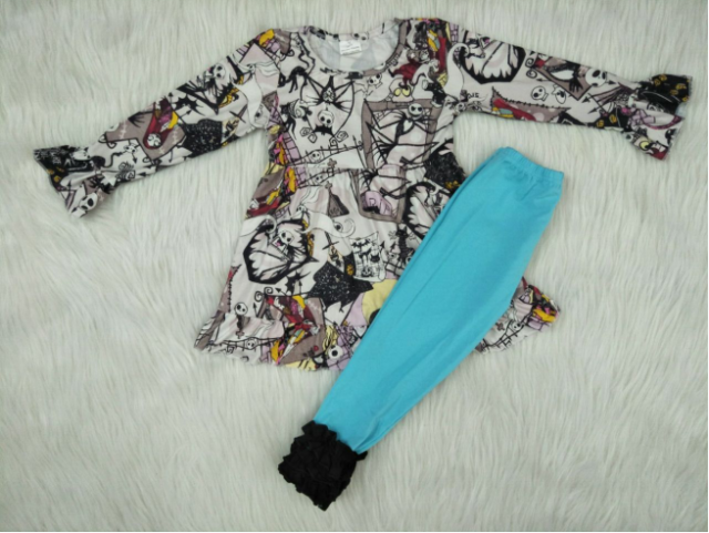 Goblin long-sleeved blue lace trousers suit