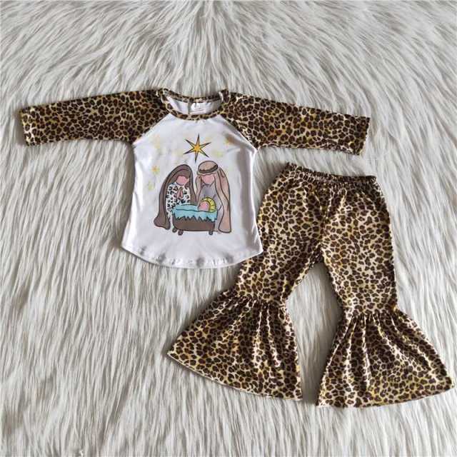 Nativity Leopard Print Long Sleeve Suit