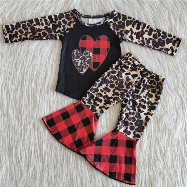 Valentine's Day Red Plaid Love Leopard Print Suit