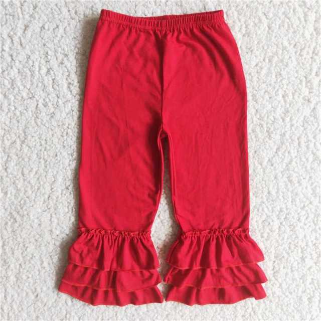Solid Color Ruffle Pants